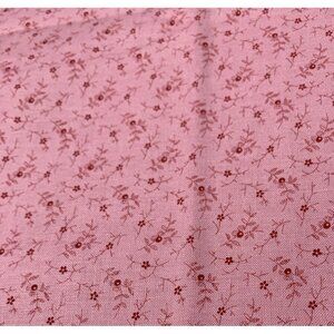 Vintage-Look 1/2 Yard Cotton Fabric with Red Floral Design By Henry Glass 42" Wi